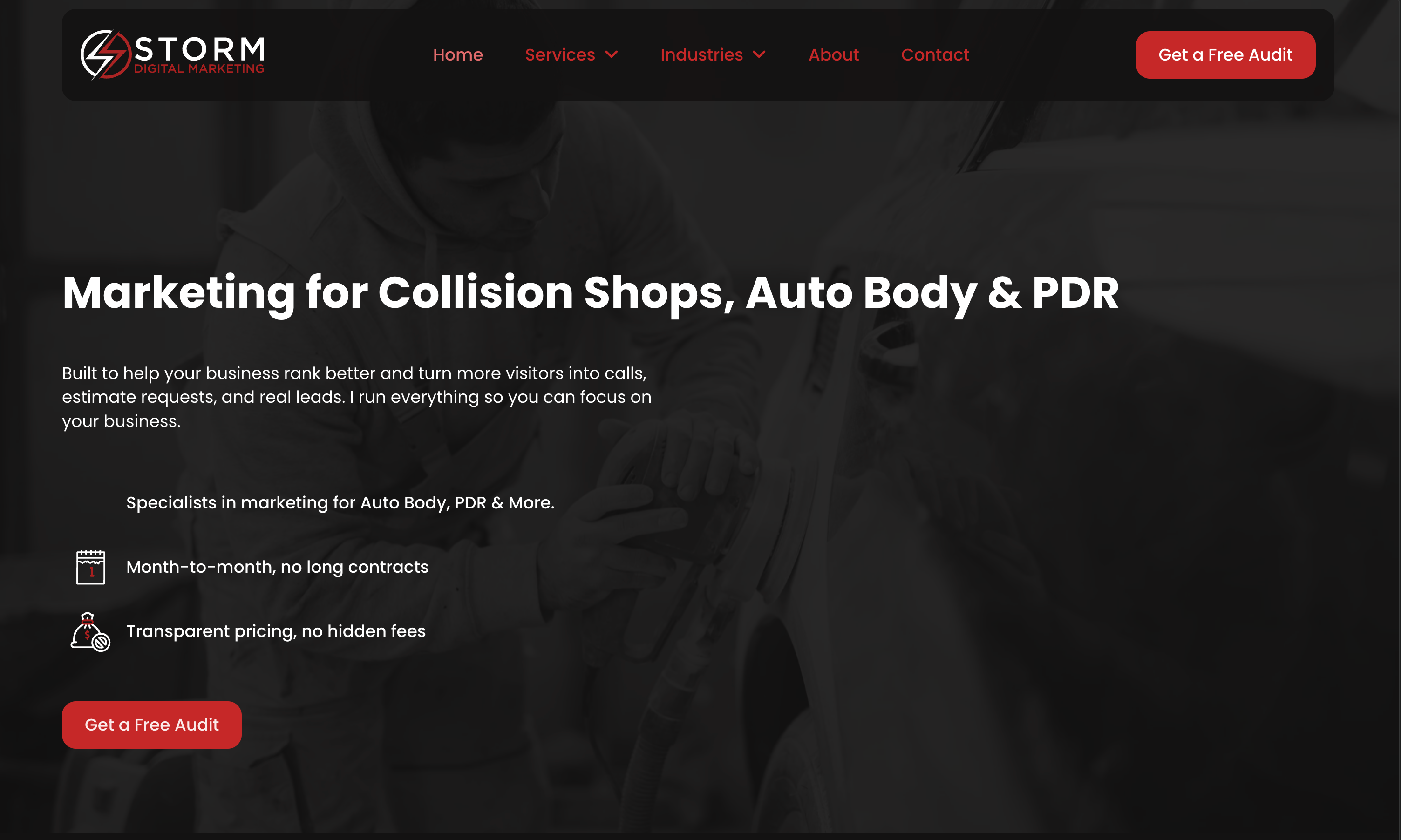Storm Digital Marketing website homepage