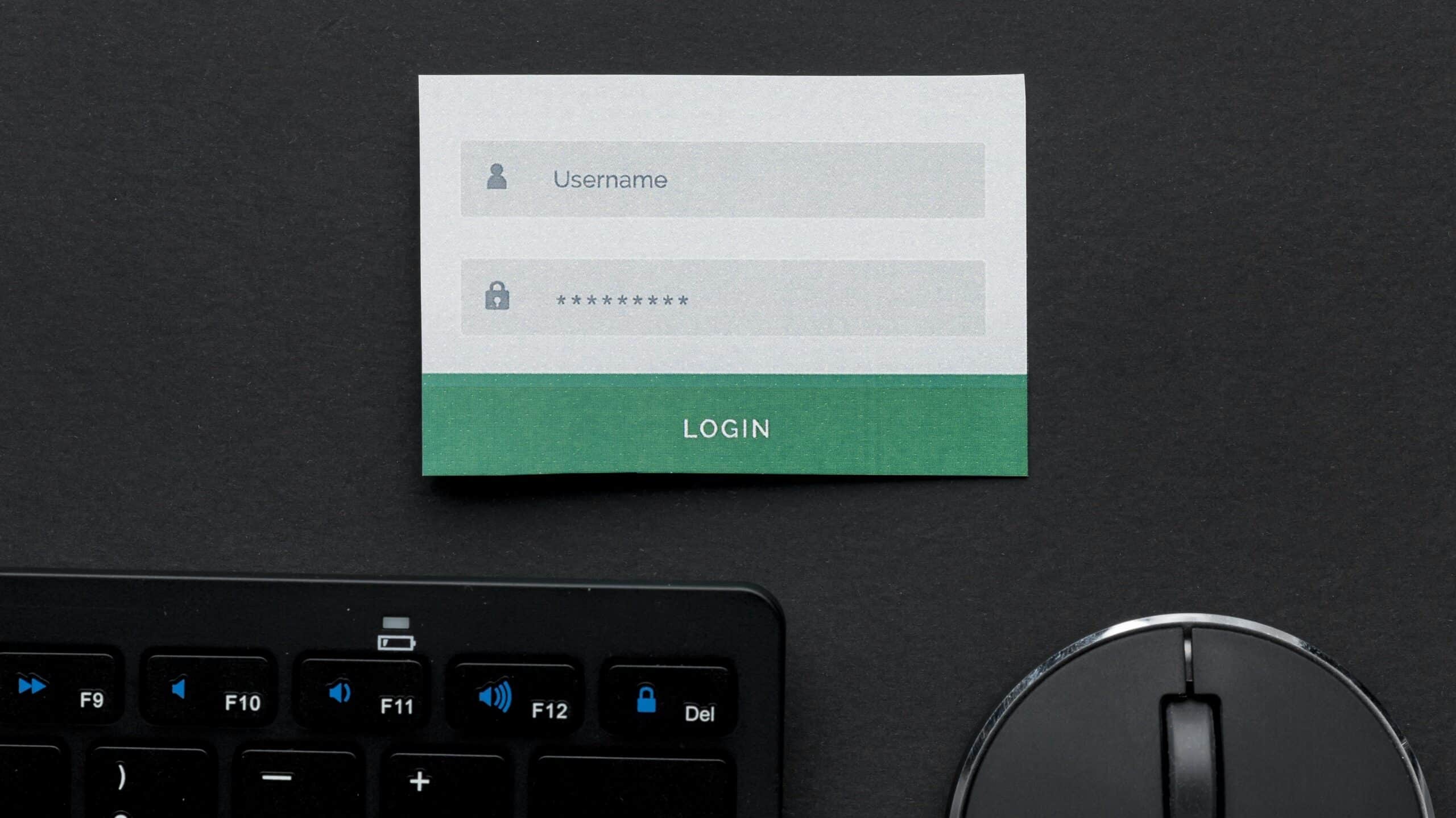 Username and password input fields on a login form, highlighting the areas where users enter their credentials.